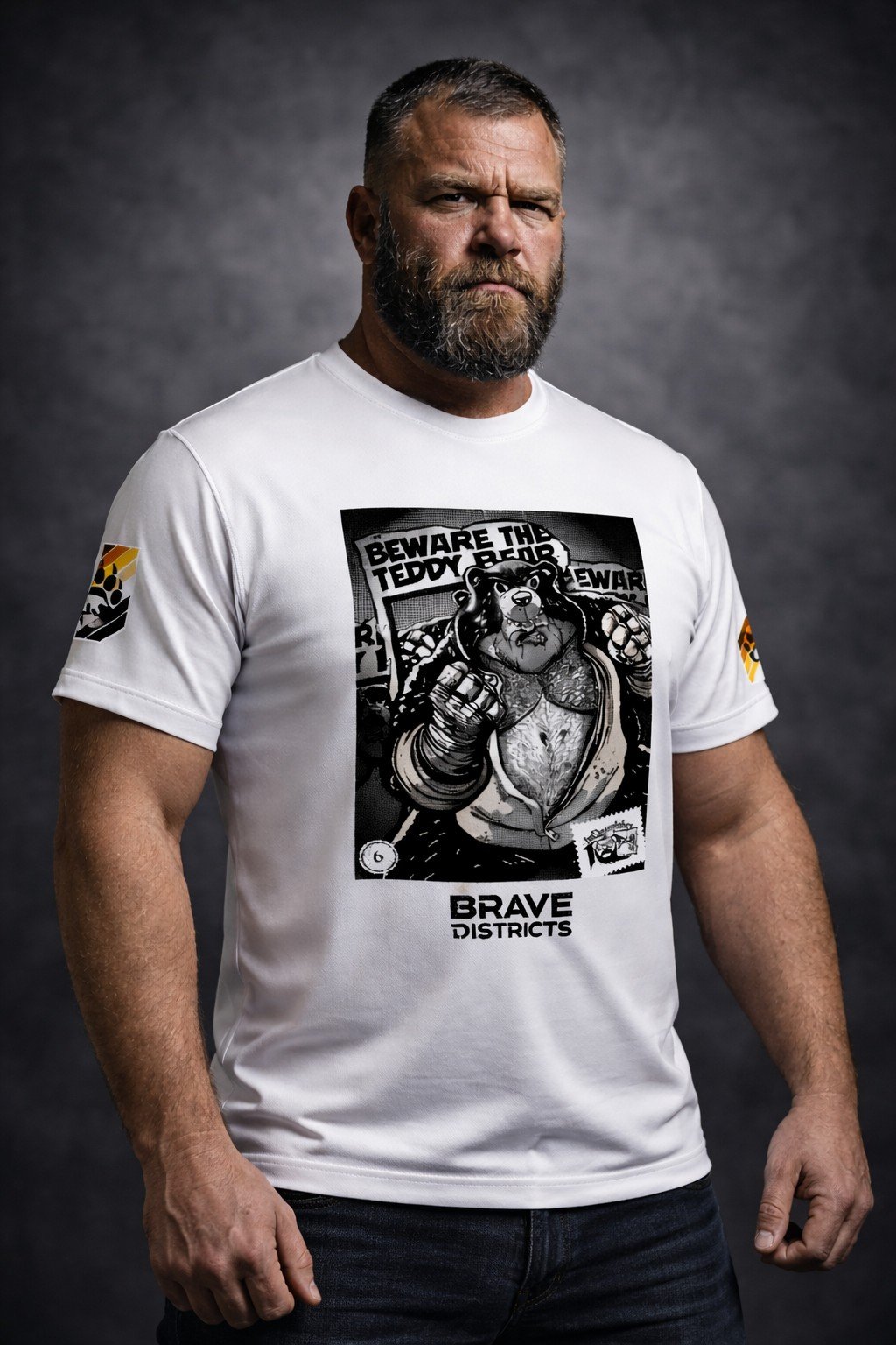 polera Brave Districts (diseño: Teddy Bear fighter).