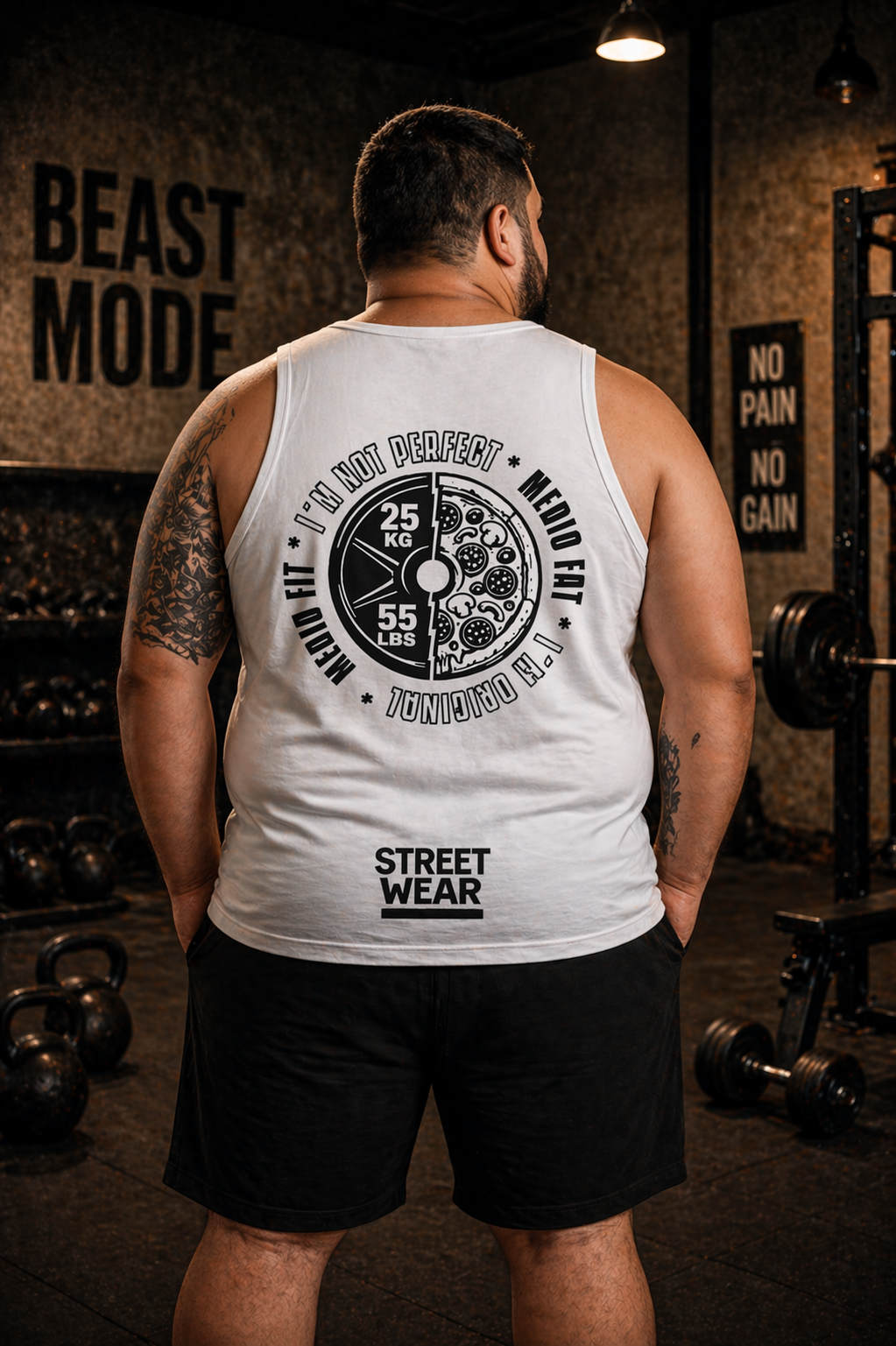 Tank top blanco estilo gym de Brave Districts